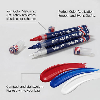 Purvyo™ Football Fan Nail Art Pens Set – 12 Colors