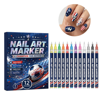 Purvyo™ Football Fan Nail Art Pens Set – 12 Colors
