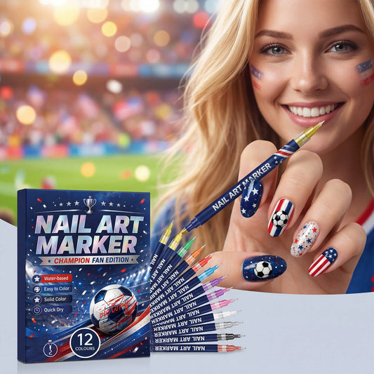 Purvyo™ Football Fan Nail Art Pens Set – 12 Colors